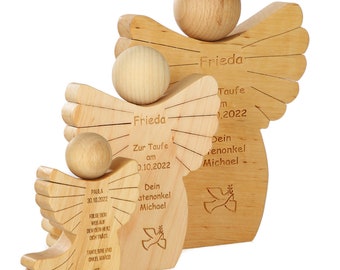 Wooden angel with personal engraving