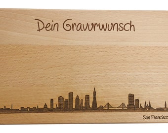 Snack board San Francisco Skyline avec gravure personnelle