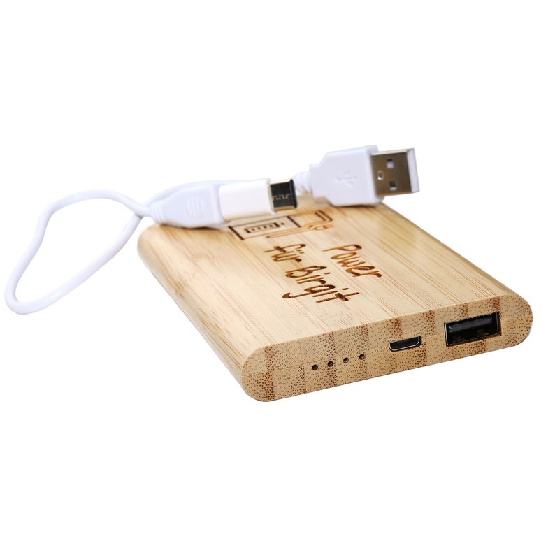 Power bank made of bamboo with engraving Engraving a wooden power bank image 2