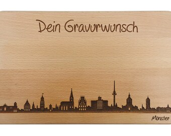 Snack board Münster skyline avec gravure personnelle