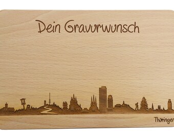 Snack board Thuringe skyline avec gravure personnelle