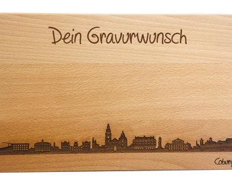 Snack board Coburg skyline with personal engraving