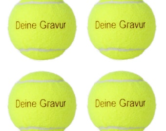 4x tennis ball with personal engraving