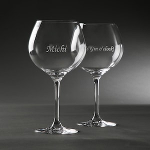 Gin-Glas „Modern“ in Kelchform mit Namensgravur (2er Set)