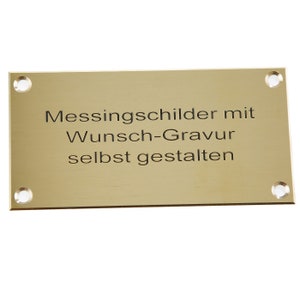 Messingschild mit Gravur verschiedene Größen und Ausführungen Bild 1