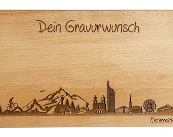 Snack board Austria with personal engraving