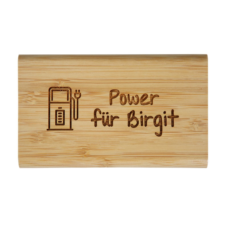 Power bank made of bamboo with engraving Engraving a wooden power bank image 4