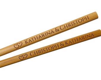 Bamboo chopsticks with engraving