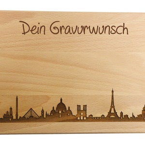 Snack board Paris skyline with personal engraving
