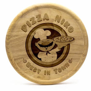 Wooden pizza plate with motif: Homemade Pizza image 1