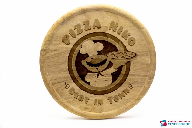 Wooden pizza plate with motif: Homemade Pizza image 1