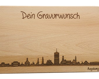 Snack board Augsburg skyline with personal engraving