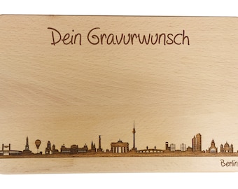 Snack board Berlin skyline avec gravure personnelle