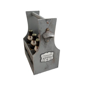 Beer carrier made of light wood with personal engraving | Bottle carrier | Men's handbag | Flamed wood