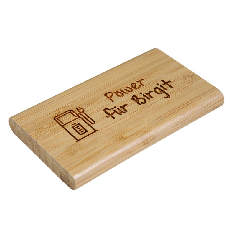Power bank made of bamboo with engraving Engraving a wooden power bank image 3