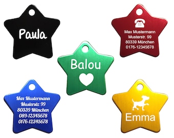 Dog tag "Star" with engraving on both sides