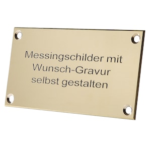 Messingschild mit Gravur verschiedene Größen und Ausführungen Bild 3