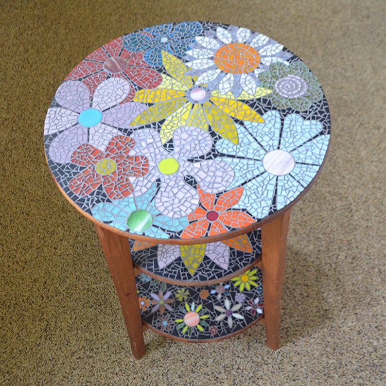 Mosaic Side Table Etsy