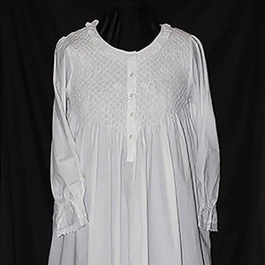 107 Long Sleeve Smocked Gown