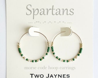SPARTANS Morse Code Hoop Earrings - Michigan State University
