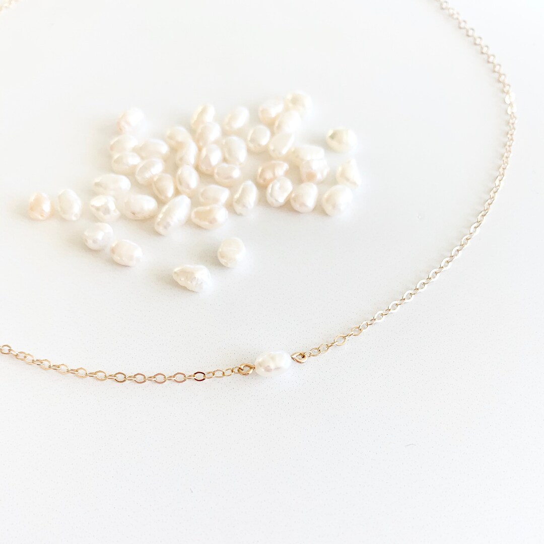 Freshwater Pearl Dainty Necklace - Etsy