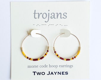 TROJANS Morse Code Hoop Earrings - University of Southern California