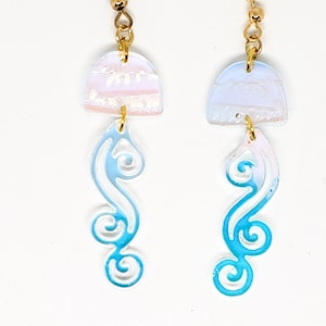 Jellyfish Earrings - Translucent Iridescent Acrylic - Manowar