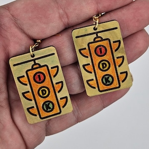 TS Stoplight IDK Earrings - Traffic Light - Gift for Daughter