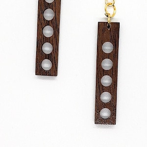Rectangle  Earrings - Walnut Wood - Gift for Mom