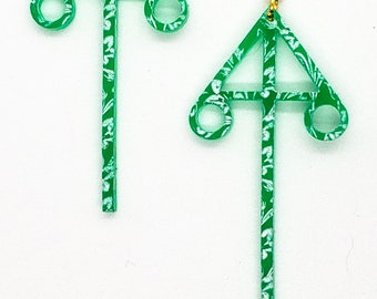 Folk Horror Maypole Earrings | Gothic Statement Jewelry | Ritual Inspired Dark Aesthetic Earrings | Unique Halloween Gift