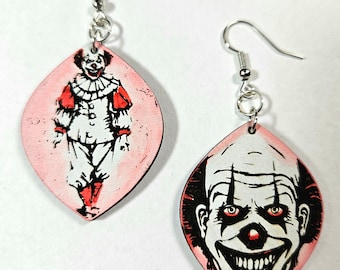 Evil Clown Earrings | Horror Clown Jewelry | Gothic Halloween Statement Earrings | Creepy Clown Aesthetic | Gift for Her