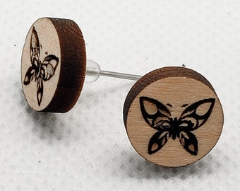 Butterfly Earrings - Wood - Gift for Daughter