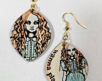 Creepy Girl Earrings | Horror Doll Jewelry | Gothic Halloween Statement Earrings | Spooky Child Aesthetic | Gift for Her