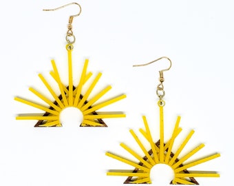 Folk Horror Sun Gate Earrings | Gothic Statement Jewelry | Ritual Inspired Dark Aesthetic Gift