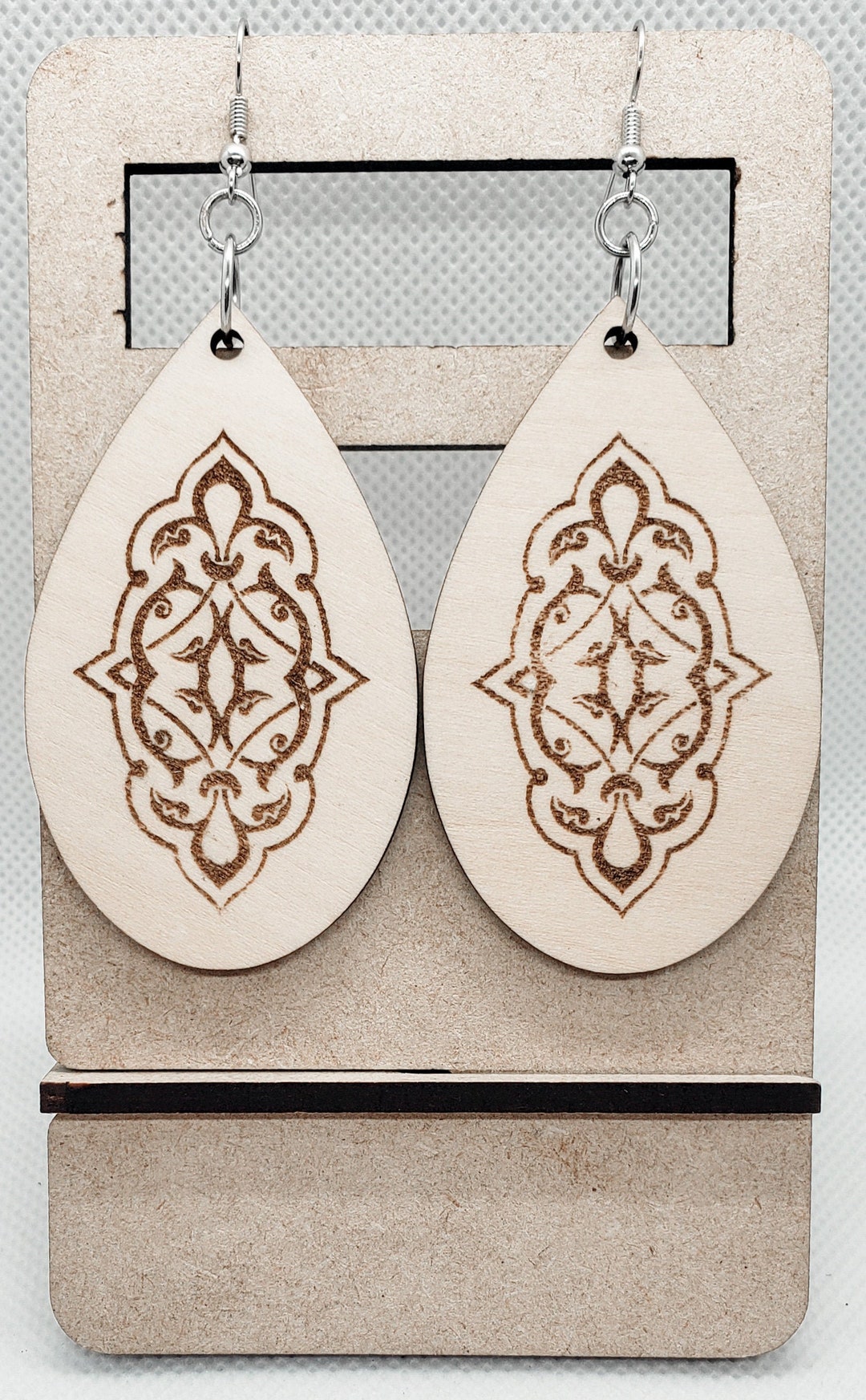 Edwardian Flourish Earrings Basswood Etsy