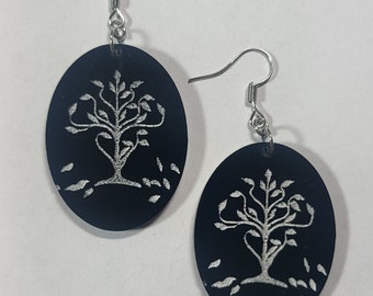 Sacred Tree Earrings | Folk Horror Symbol Jewelry | Gothic Nature Statement Earrings | Dark Aesthetic Gift for Her