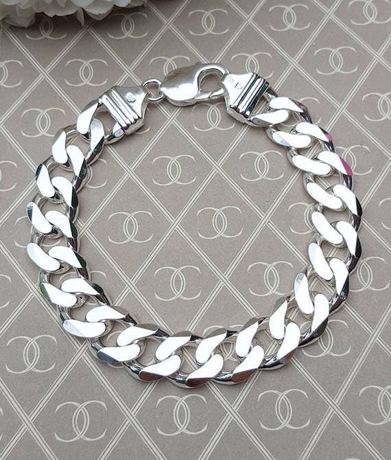 Men's Real Solid 925 Sterling Silver Miami Cuban Chain Bracelet 8