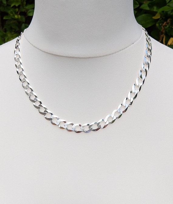 Mamá riqueza Mendicidad Collar de cadena de plata de plata de ley sólida de 9.5 mm - Etsy España