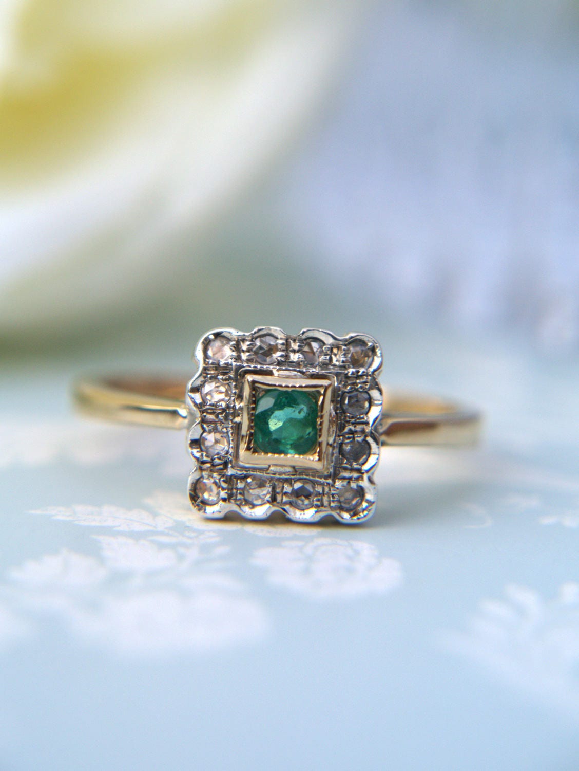 Art Deco 14ct Yellow Gold Diamond and Emerald / Sapphire - Etsy UK