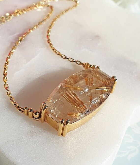 Rutilated quartz necklace deals