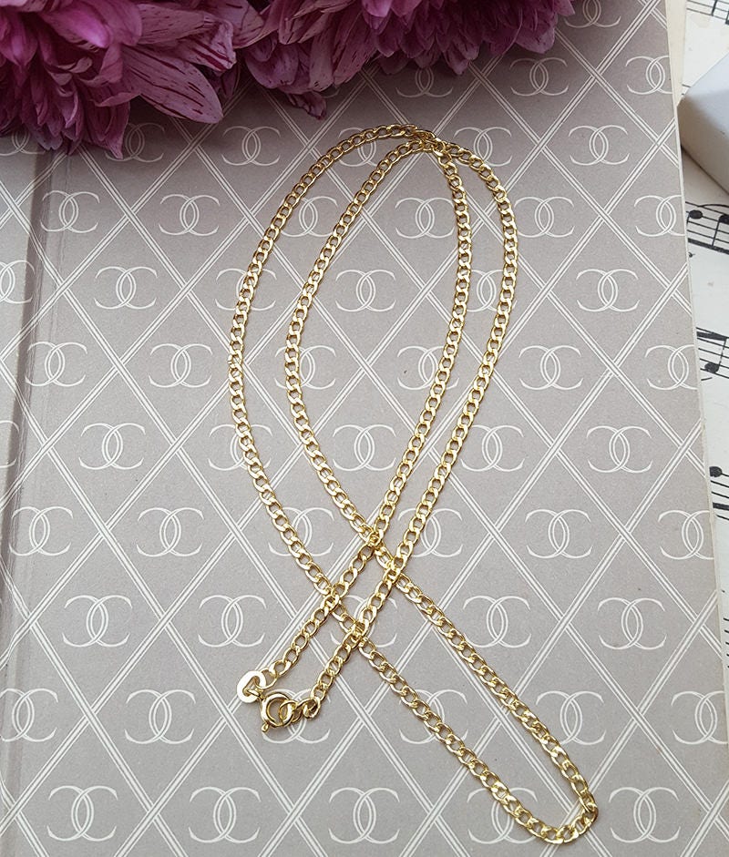 9ct Yellow Gold Curb 2.2mm Chain Necklace 16 18 | Etsy UK