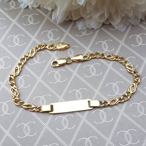 Personalised Ladies Fine 9ct Yellow Gold Celtic ID Bracelet ENGRAVE