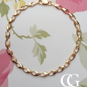 Fine 9ct Yellow Gold Claw Links Bracelet 7″