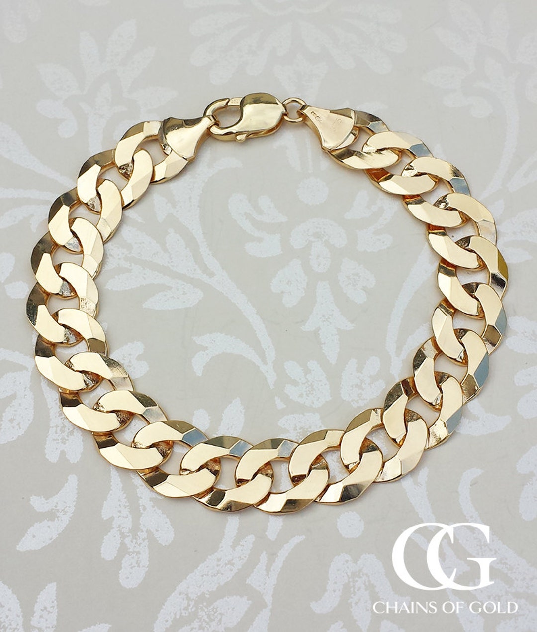 Solid 9ct Gold, 22cm Flat Curb Bracelet | Prouds