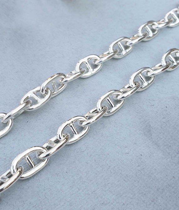 Unisex 10mm Sterling Silver Round Anchor Chain Necklace 18'' 20'' 24'' -   Canada