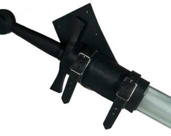 Vaina de cuero medieval Rogue Scabbard negra para espada LARP, SCA vikinga renacentista