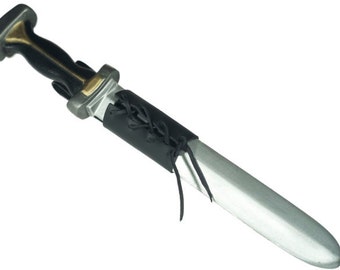 Medieval leather dagger scabbard for larp sword, Viking SCA