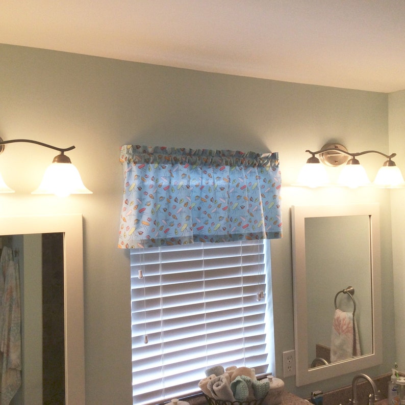 Laundry Room Window Valance with Laundry Theme Print on Light Etsy