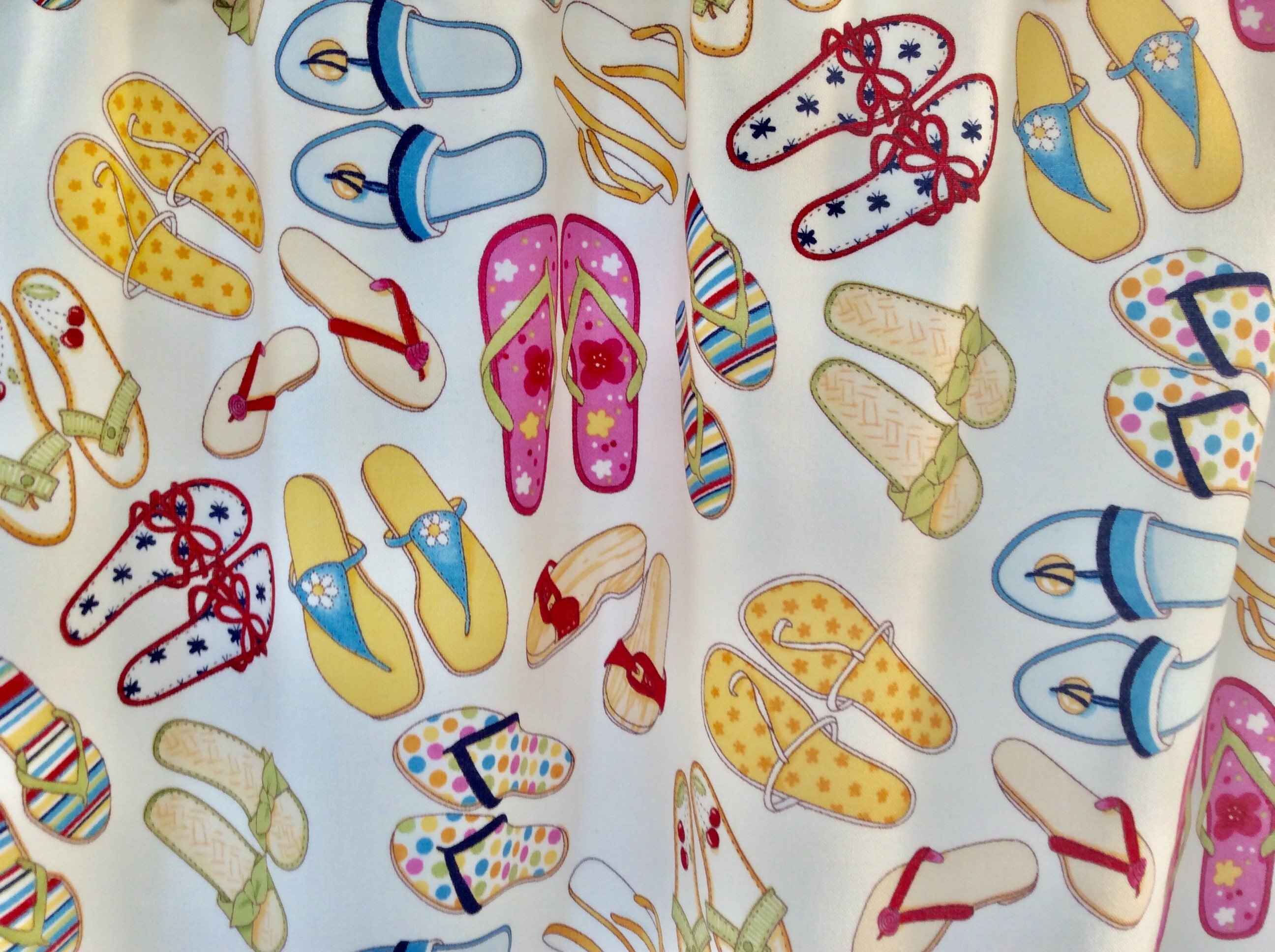 Flip Flop Valance With Colorful Flip Flops on off White Fabric Etsy