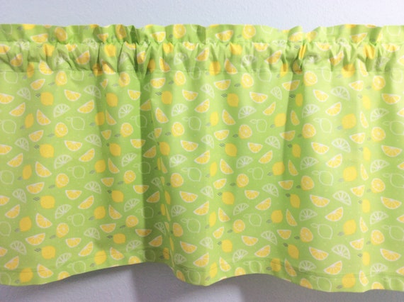 Excelent lime green window valance Lemon Window Valance With Lemons And Limes On Lime Green Etsy